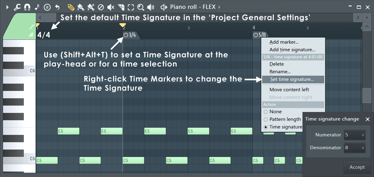 fl studio 12 time signature