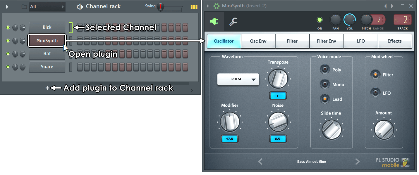 how to link channels to mixer fl studio